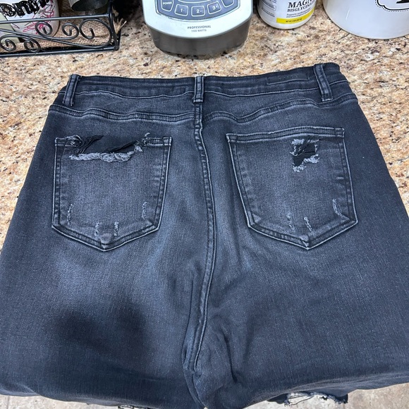 Risen Distressed Black Women's Jeans - Picture 2 of 7